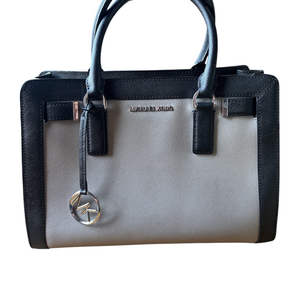 Michael Kors Black and Cream Satchel